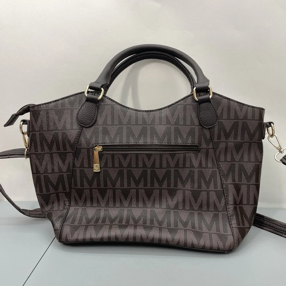 MKF Collection by Mia K Signature Fula Tote Bag Satchel Crossbody Brown